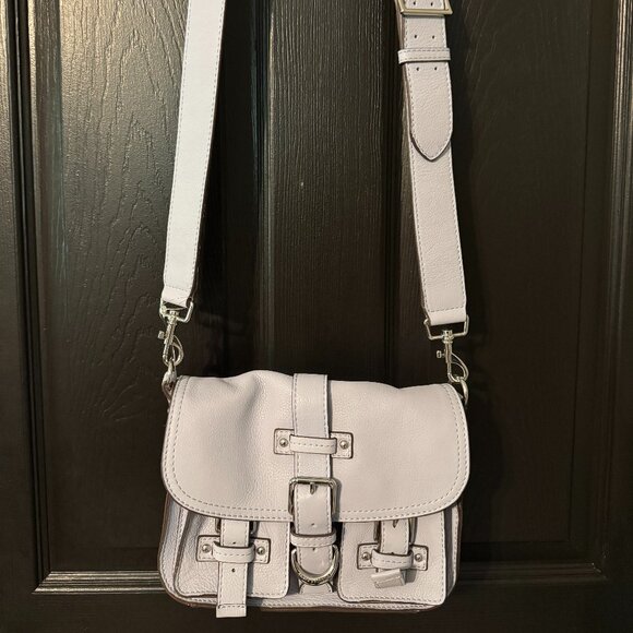 Aimee Kestenberg Genuine Leather Crossbody Light Blue Silver Accents - Picture 1 of 7